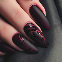 Patchs d'ongles carrés européens amovibles, style rétro coloré, motif floral dégradé, effet armure, tendance transfrontalière
