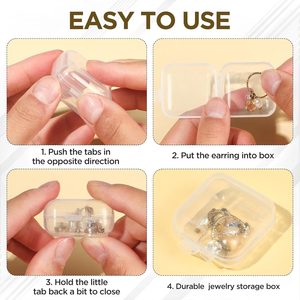 Bán buôn có thể tái chế PP mini nhỏ vuông rõ ràng nhựa lưu trữ Box với nắp đa chức năng đồ trang sức vòng cổ Organizer trường hợp - Product Image 4