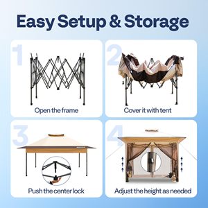 Dwoo al aire libre portátil 10x10 pies Pop up dosel sombrilla techo de doble capa plegable Gazebo tienda - Product Image 5