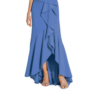 ชุดราตรีหรูหราสำหรับผู้หญิงชุดเดรสยาวแขนกุดเปิดไหล่ข้างหนึ่งแต่งระบายด้วยลูกปัดชุดเดรสลำลองสีพื้น - Product Image 5