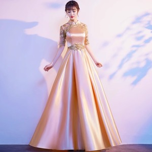 Women's Chinese Style Long Dress For Stage Performance Elegant Red Song Costume With 3D Stereoscopic Patterns - Product Image 2