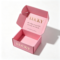 Boîtes d'expédition en carton ondulé avec couvercle intérieur imprimé à chaud doré pour l'emballage cadeau d'huiles essentielles, de soins de la peau et de sérums