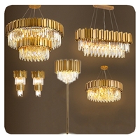 NOUVEAU Lustre moderne en métal grand modèle nordique en cristal, luminaire de plafond pour chambre à coucher, salon, suspension 90 LED K9 luxe AC 3000K