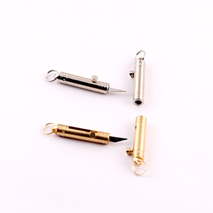 Mini Brass Utility Knife Stainless Steel Blade Keychain Pendant Portable Outdoor Handheld Knife - Product Image 5