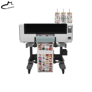 Haolic UV DTF Printer Roll Large format Uv Printer Crystal stickers Digital No powder Fast Speed with 3 Heads for Cup wraps