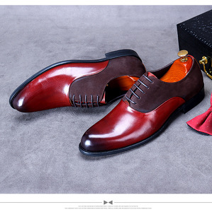 À la mode affaires livraison gratuite chaussures pour hommes véritable peau de vache chaussures formelles hommes haute qualité luxe à la main en <span class=keywords><strong>daim</strong></span> chaussures habillées - Product Image 6