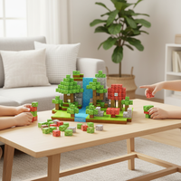Ensemble de 100 blocs de construction magnétiques en plastique, cube 2D à 3D, créations illimitées, personnalisables par la fantaisie sauvage