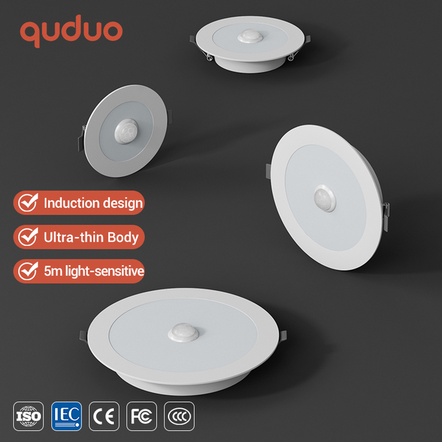 New Product Corridor Staircase Voice Control Body Sensor Motion 5W 9W 12W Ultra Thin Ceiling Recessed LED Downlight
