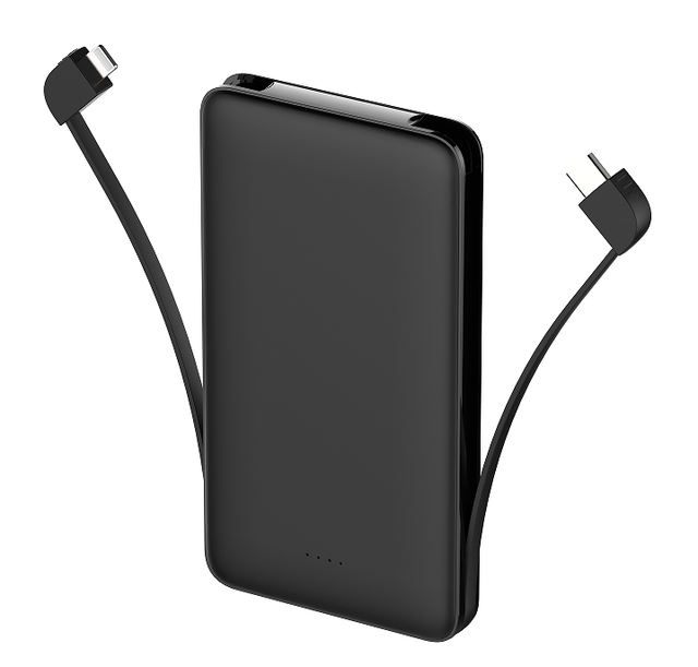 Hot Sale 10000mAh power bank Built in 2 cables portable charger OEM Whole Sale 10W Pocket Charger