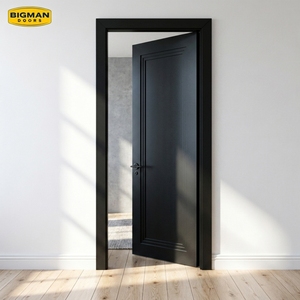 <span class=keywords><strong>Porte</strong></span> <span class=keywords><strong>intérieure</strong></span> noire traditionnelle en bois massif pré-montée, étanche, à 1 panneau, style Shaker, pour remplacement de portes australiennes - Product Image 2