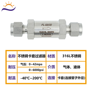 ตัวกรองเฟอร์รูลสแตนเลส 316L วาล์วแบบ T แรงดันสูง สำหรับท่อส่งก๊าซแบบผ่านโดยตรง - Product Image 4