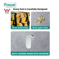 Mitigeur de douche à niveau unique Frascio en laiton robinet de douche contrôle à fonction unique mitigeur de robinet de douche filigrane dissimulé