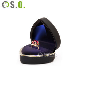 Boîtes à bijoux en plastique LED personnalisées de luxe, rouge, bleu, rose, pour colliers, bracelets, bagues, boucles d'oreilles, vente en gros - Product Image 6