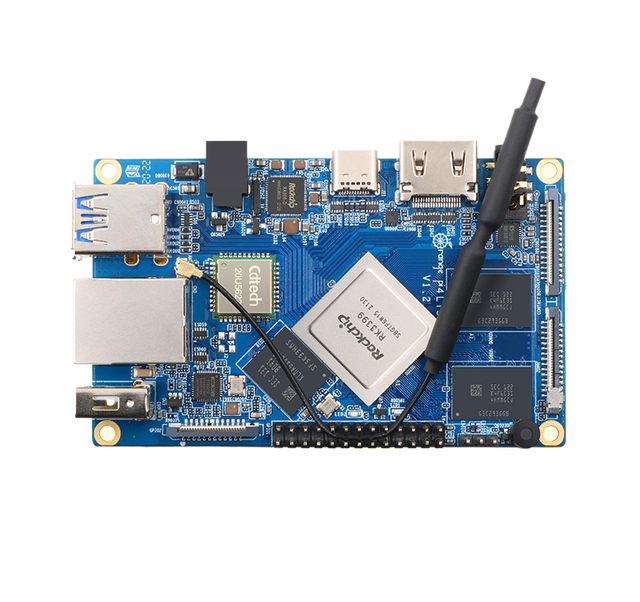 Chipboard Orange Pi 4 LTS (3GB) with Rockchip RK3399, 16GB EMMC,  Wi-Fi 6 Core 64-bit Processor Tf Card Slot Wi-Fi 5