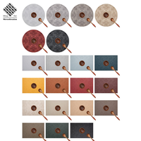 Napperons de table en cuir PVC de qualité supérieure, lavables, avec gaufrage, pour cuisine et dîner, sous-verres et sets de table en vinyle