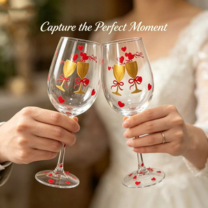 Copas de <span class=keywords><strong>Vino</strong></span> de Cristal sin Plomo de 440 ml con Diseño de Corazón Dibujado a Mano, Regalos para Bodas y San Valentín, Venta al por Mayor - Product Image 3