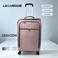 Valise de voyage carrée élégante et personnalisable en tissu Oxford rose, étanche, avec roulettes pivotantes – Vente en gros usine OEM&ODM