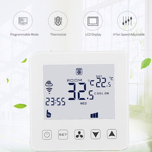 HY08AC-4 Màu Thông Minh Sưởi Ấm Nhiệt Cho Sàn Điện Điều Khiển Nhiệt Độ Kỹ Thuật Số Cuộn Dây Quạt Làm Mát Điều Hòa Không Khí Fcu - Product Image 3