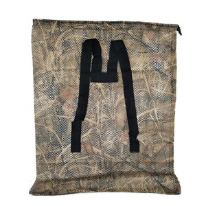 Bolsa de malla para cebo de aves acuáticas, cierre con cordón de camuflaje, correa para el hombro, gran capacidad, equipo de almacenamiento para actividades al aire libre - Product Image 1