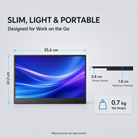 Monitor Portabel 15,6 Inci dengan Stand Terintegrasi FHD IPS USB C Layar Kedua Laptop OEM ODM