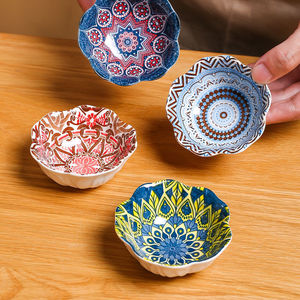 En gros, Plat de service en céramique sous-glaçurée de style bohème japonais pour sauces, vinaigres, condiments et snacks - Product Image 2