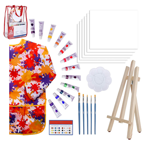 28 pièces de dessins de <span class=keywords><strong>peinture</strong></span> acrylique toile EASEL Art Painting Set, adapté à l'artiste enfants toile chevalet <span class=keywords><strong>peinture</strong></span> Set - Product Image 1