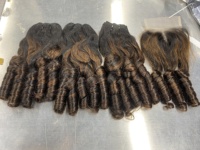 Extensiones de Cabello Humano Vietnamita, Super Double Drawn, con Reflejos, Rizado Pixie, con Cierre de Encaje, Grado 12A, Proveedores de Extensiones de Cabello Humano