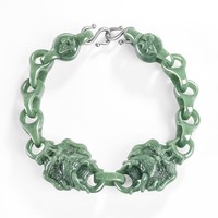 Bracelet en jade de jadeite naturel Dragon, bestiaire mythique interconnecté, style chinois unisexe, cadeau avec certificat d'évaluation C146