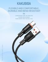 Câble de charge rapide USB-A vers Type-C KAKUSIGA 2M, cordon de chargeur USB-C durable, longue longueur pour téléphone portable, vente en gros