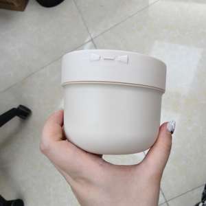 Masque <span class=keywords><strong>pour</strong></span> les yeux en plastique <span class=keywords><strong>pour</strong></span> le soin des cheveux Pot en coton démaquillant avec cuillère <span class=keywords><strong>Pince</strong></span> à cheveux Couleur beige personnalisée Pot cosmétique à capuchon supérieur - Product Image 4