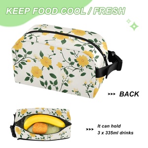 Custom Flowers Print Waterproof Small <b>Cooler</b> Tote Bag Portable Waterproof Lunch <b>Box</b> Bags for Kids Adult - Product Image 2