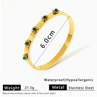 Gelang Wanita Batu Alam Modis Motif Bunga Tiga Dimensi Permukaan Halus Bahan Stainless Steel Lapis Emas 18K Berkualitas Tinggi