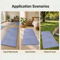 Tapis de fitness pliable portable, épais, en TPE, antidérapant, léger, pour la salle de sport, la maison, le Pilates, le camping, l'entraînement