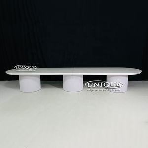 2025 nouvelle <span class=keywords><strong>table</strong></span> à manger en métal blanc moderne forme ovale meubles de banquet de mariage pour <span class=keywords><strong>16</strong></span> <span class=keywords><strong>personnes</strong></span> salon utilisation extérieure pour les hôtels - Product Image 6
