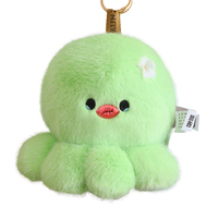 Boneka Gurita Emosional Plush Baru, Gantungan Kunci Tas, Hadiah Ulang Tahun Anak, Cincin Kunci Gurita Lembut Warna-warni