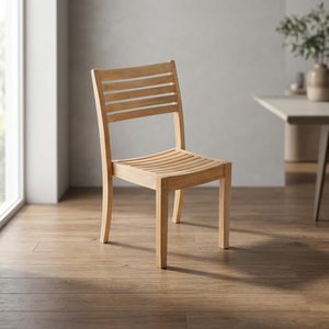 Silla de Comedor de Madera de Teca Sólida para Exteriores, sin Brazos, con Listones, para Patio, Jardín, Bistro - Product Image 3