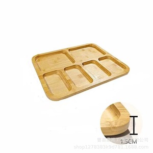 Bandeja de acrílico y bambú para hornear, bandeja de servir con múltiples compartimentos para refrigerios, frutas, uso en exteriores, color madera natural - Product Image 5