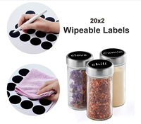 Lot de 8 bouteilles d'assaisonnement en verre de 90ml avec couvercles en acier inoxydable Machine et logo Techniques Pot à épices Rack Container