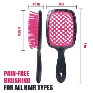 Muestra gratis de plástico ahueca hacia fuera el pelo peine cuero cabelludo masaje cepillo de pelo húmedo y seco ventilación desenredante cepillo de pelo rizado - Product Image 4