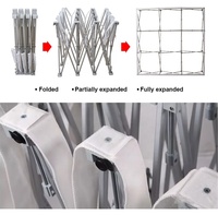 Support publicitaire portable et pliable en aluminium de 2,4 m pour bannière textile par sublimation, léger et facile à assembler