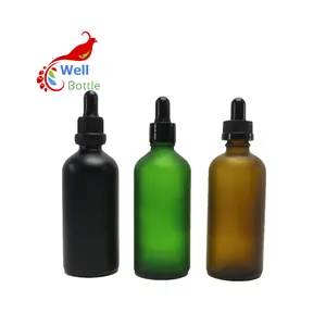 100ml ambre noir mat givré cosmétique sérum verre flacon compte-gouttes RGB-416C