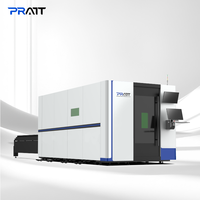 Machine de découpe laser à fibre haute puissance grand format pour tôles avec plateforme d'échange à couvercle entièrement fermé