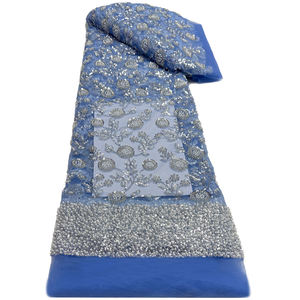 NI.AI 2026 Aso Ebi, Tela de Encaje Francés de Lujo con Cuentas y Lentejuelas Bordadas, Telas de Encaje con Perlas para Vestido de Novia - Product Image 2