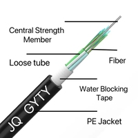 Cables de Comunicación GYTY/GYFTY GYTTY-24B1.3 para Exteriores, Monomodo, Aéreos, Reforzados con FRP, Tubo Suelto de PBT, HDPE/LSZH, Precio de Fábrica