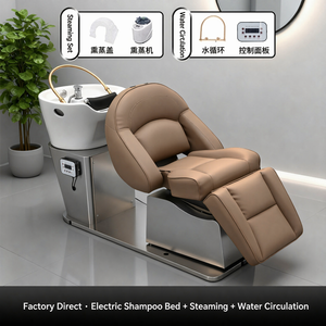 Lit de lavage électrique professionnel de luxe réglable avec bassin en céramique rotatif pour salon de beauté – Vente chaude directe usine - Product Image 5