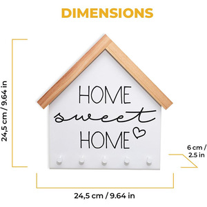 Llavero de madera de alta calidad para decoración de pared de oficina en <span class=keywords><strong>casa</strong></span> colgador con almacenamiento de gancho para sala de estar - Product Image 5