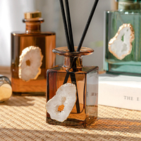 Agate de cristal de luxe personnalisée pour coffret cadeau, diffuseur d'arômes à étiquette privée avec bouteille en verre