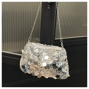 Wholesale Sparkle Woman Party Bags Luxury <b>Sequin</b> <b>Handbag</b> Fashion Chic Small Shoulder Bag with Gold Silver Paillettes - Product Image 4