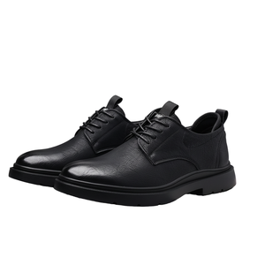 Zapatos de Vestir Personalizados de Cuero Genuino con Cordones y Punta Cerrada, para Primavera, Bodas, Negocios, Formales, Casuales, con Aumento de Altura, Antideslizantes y Cómodos - Product Image 1