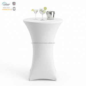 Funda de Mesa Elástica de Spandex de 120 Pulgadas, Ahorra Trabajo, Ajustable, para Bodas, Grado Comercial, Ignífuga e Impermeable - Product Image 1